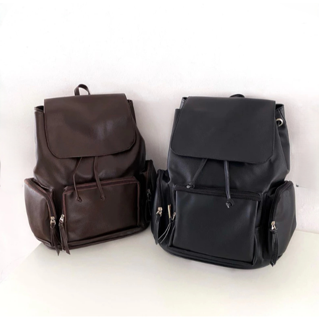 Backpack (Laptop 14inch) Tas Ransel Wanita Kulit Sintetis