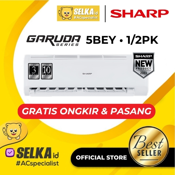 SHARP AH-A5BEY2 + PASANG / 5 BEY2 AC SPLIT 1/2 PK STANDARD BASIC GARUDA SERIES