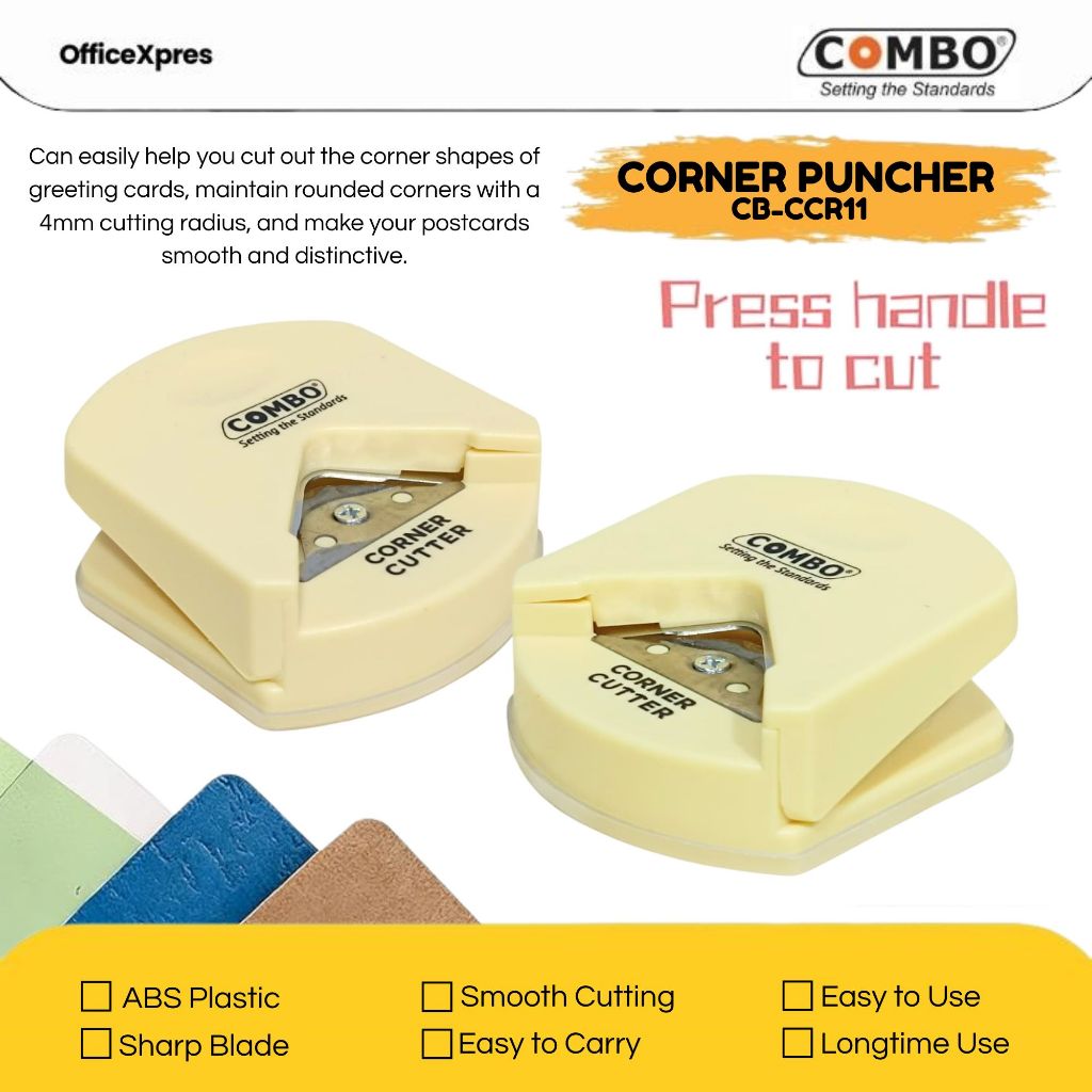 Corner Puncher / Pemotong Sudut Kertas / Corner Cutting / Paper Corner Rounder Punch COMBO