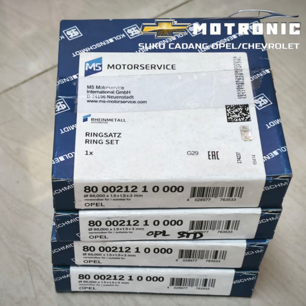 Ring piston seher  opel blazer sohc dohc std merek KS