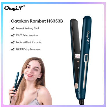 CkeyiN Catokan Rambut Hair Straightener Catok Rambut Lurus Keriting 2 IN 1 Catok Curly