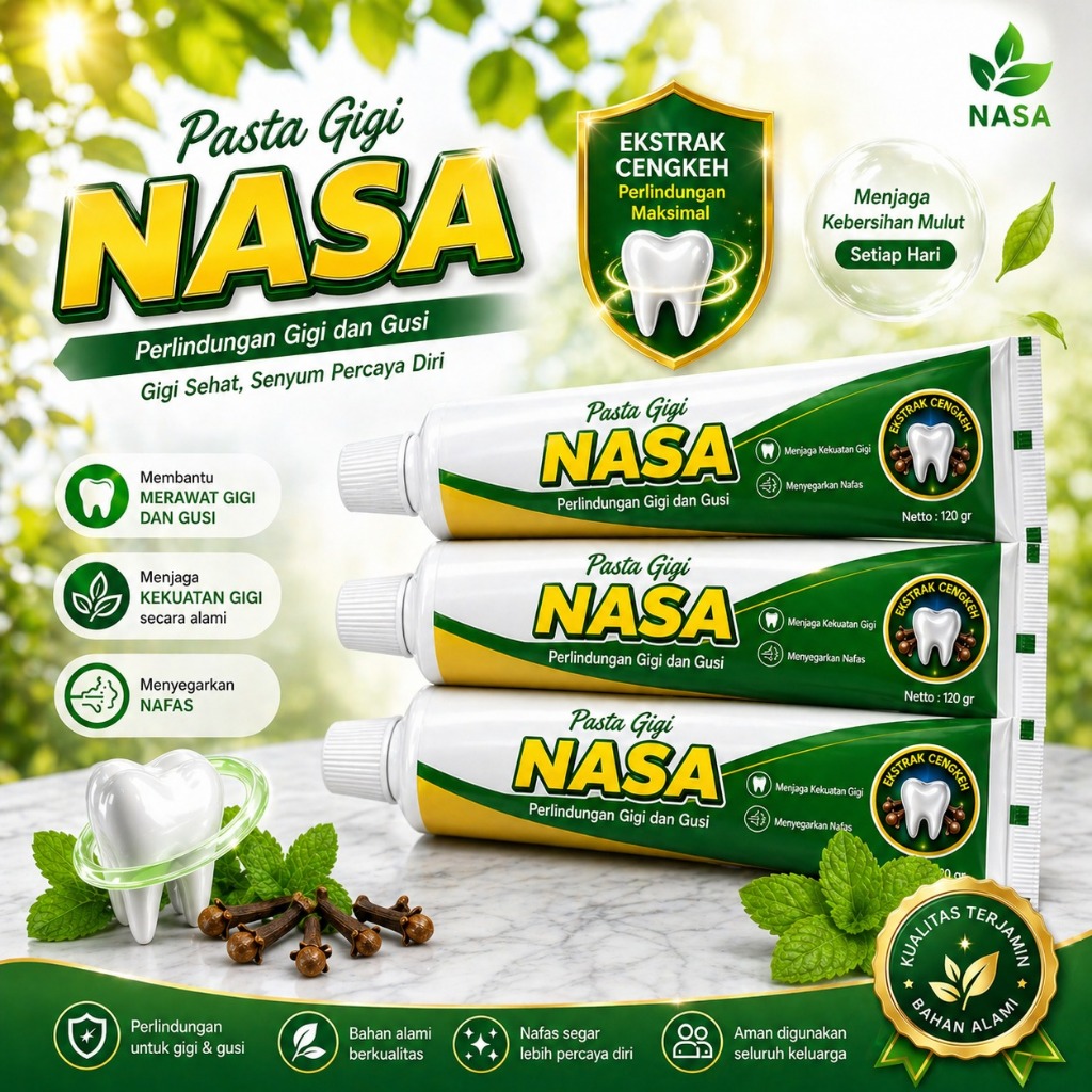PASTA GIGI NASA ORIGINAL OFFICIAL - 3 PCS - PGN PAGINA ODOL GIGI