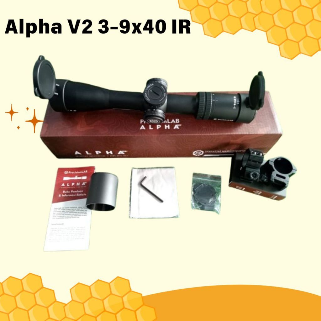 Teleskop Precision Alpha 3-9x40 IR V2 - Alpha V2 ada lampu