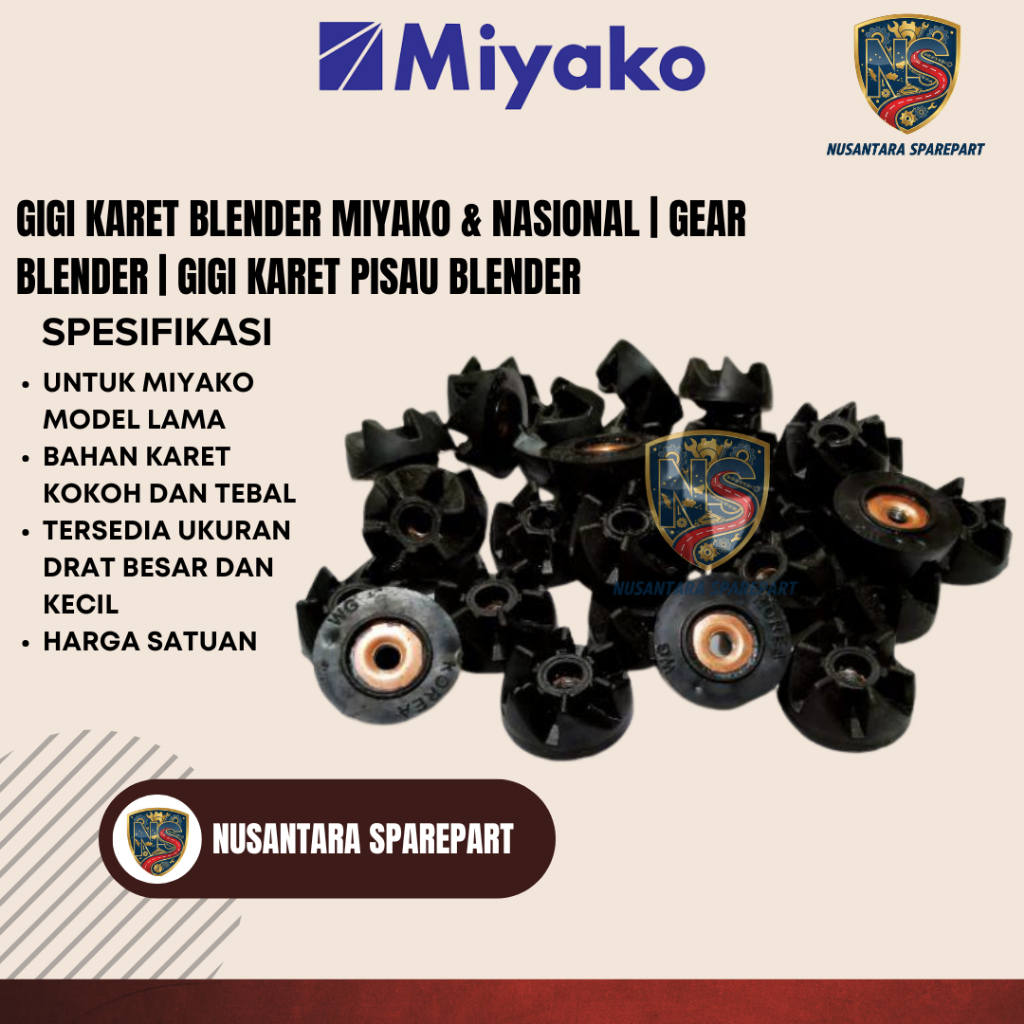 Gigi Karet Blender Miyako & Nasional | Gear Blender | Gigi Karet Pisau Blender