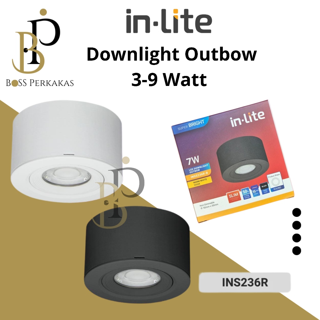 Inlite Lampu Downlight Outbow INS236R 3-9W // Lampu Downlight Outbow Bulat Inlite INS236R