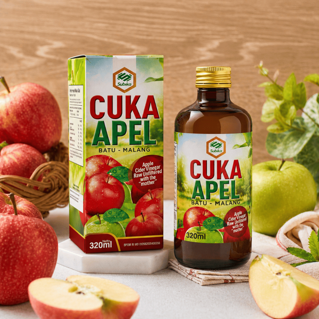 CUKA APEL BATU MALANG SUBIKA PREMIUM / CUKA APEL ORIGINAL / CUKA APEL ORGANIK WITH THE MOTHER