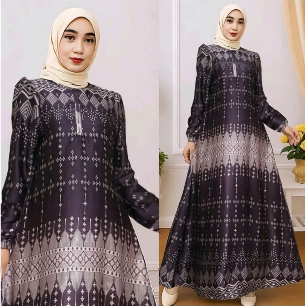 Kayara Dres Gamis Wanita Busui Silk Premium Motif Terbaru