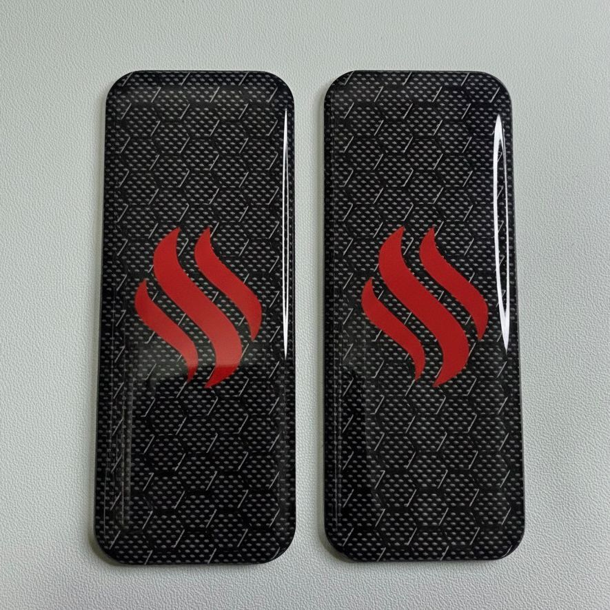 (Po) Acrylic Backdoor For T88/T99 Motif Crbn Pattern Hitam Logo Warna Merah Uv Printing