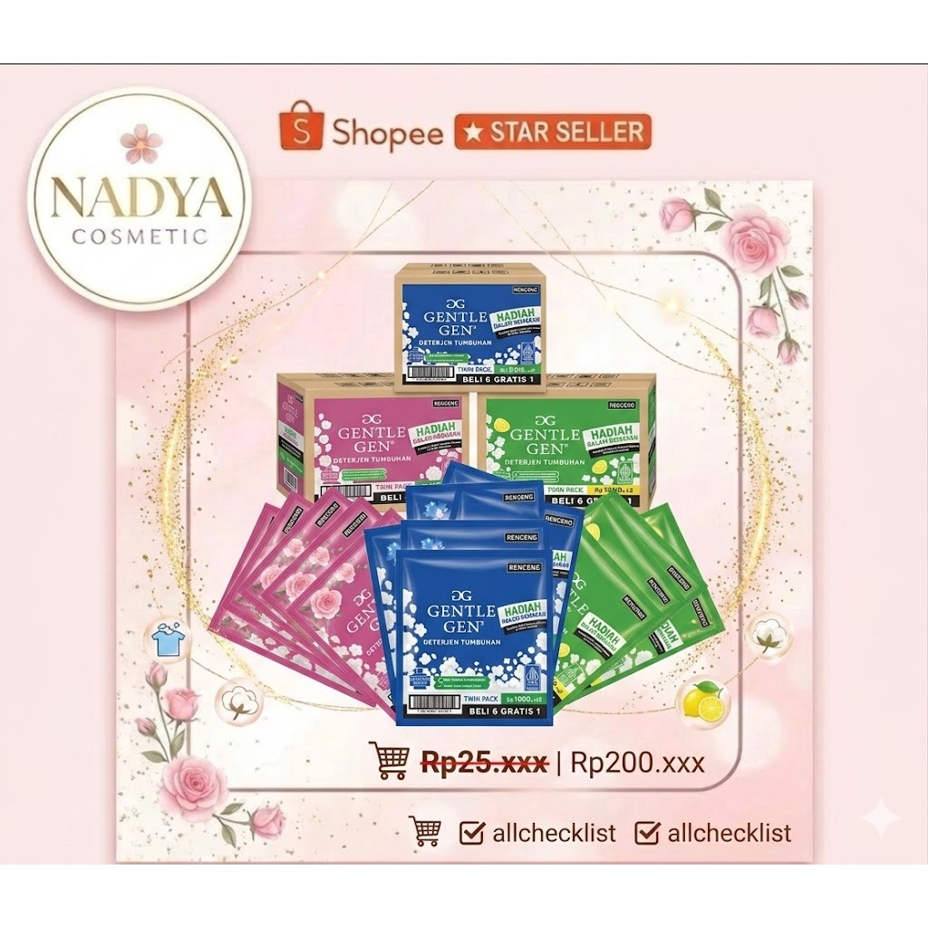 Grosir Gentle Gen Deterjen Cair Konsentrat 1 Dus Paket Hemat - Sabun Cuci Baju Tumbuhan Wangi Mewah 