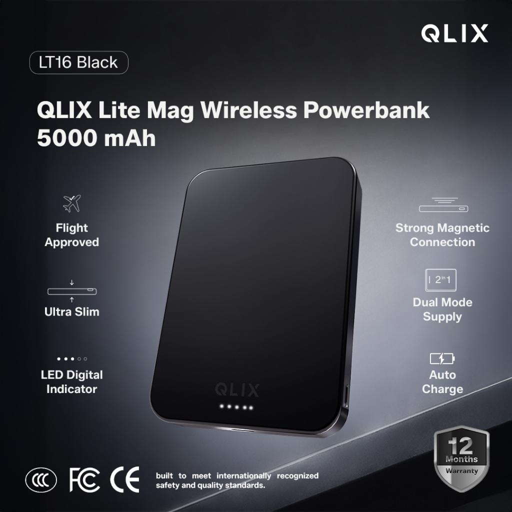 QLIX LITE MAG WIRELESS POWERBANK 5000mAh LT16