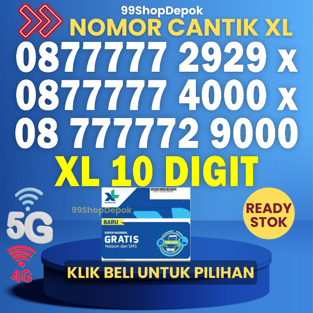 Nomor Cantik XL Kode 380.3 - Nomer Cantik XL 77777 Kartu Perdana XL 4g Nomor Cantik XL 77777 Nomor C