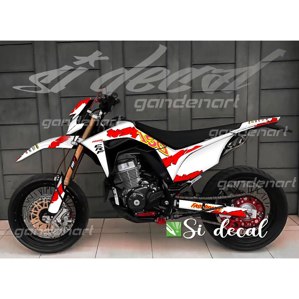 BISA COD stiker motif extreme white simple viral by gandenart decal crf 150 L terbaru decal custom f