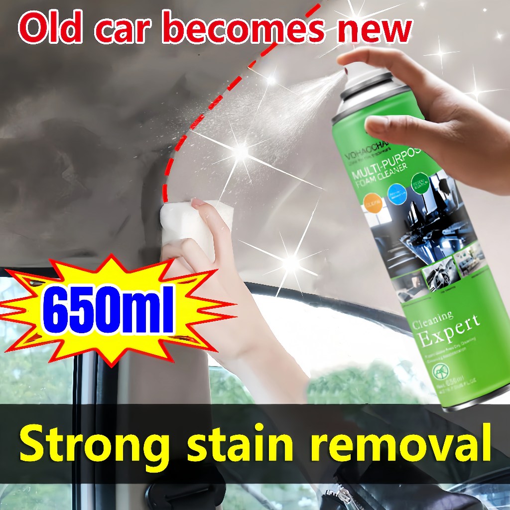 Pembersih interior dalam mobil 650ml foam cleaner interior mobil pembersih jamur kaca dan body mobil