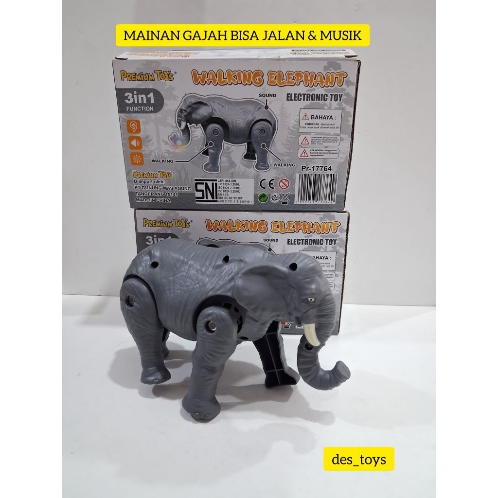 MAINAN ANAK HEWAN GAJAH BISA JALAN DAN MUSIK / MAINAN EDUKASI HEWAN GAJAH BISA NYALA