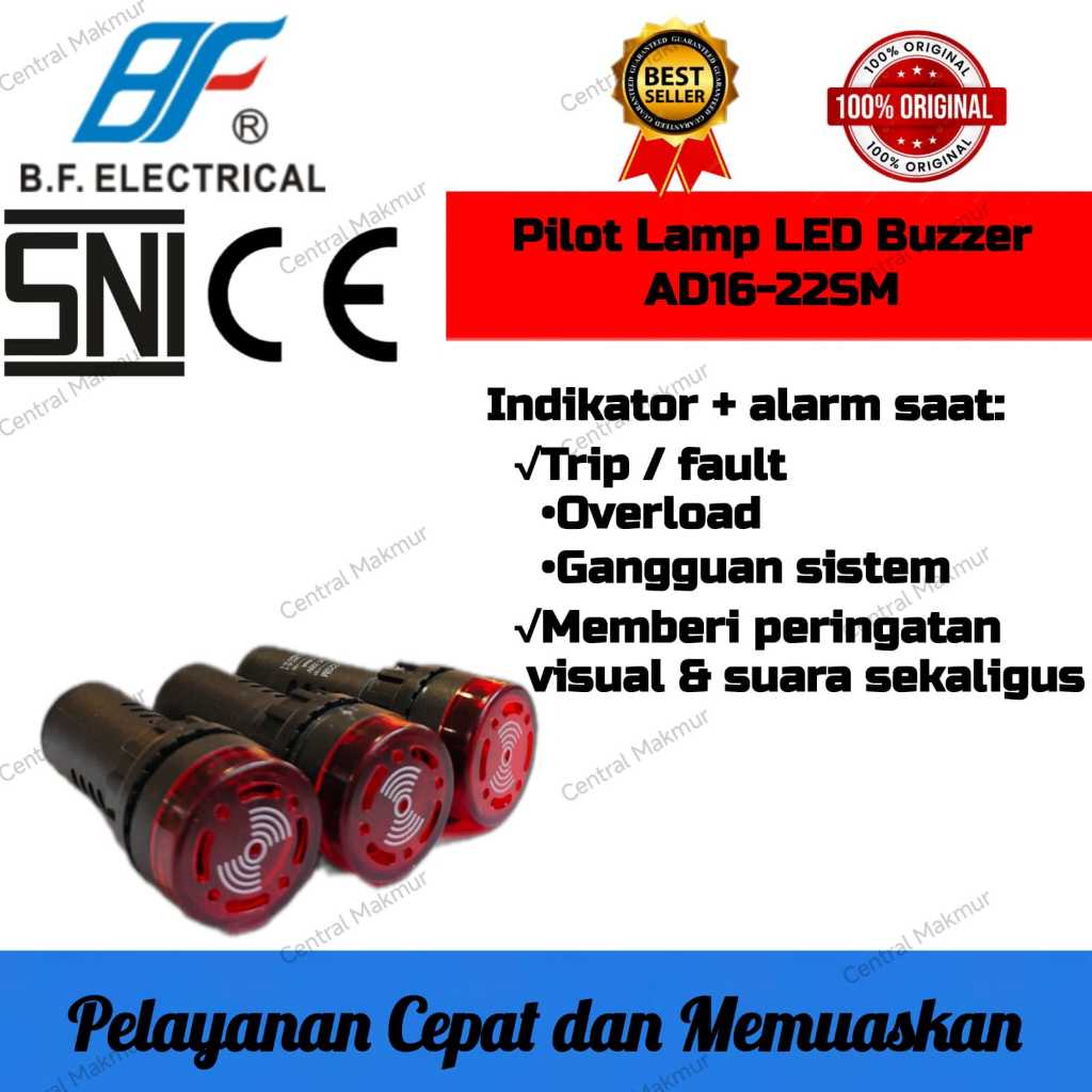 PILOT LAMP LED BUZZER AD16-22SM 22mm PILOT LAMP + BUZZER