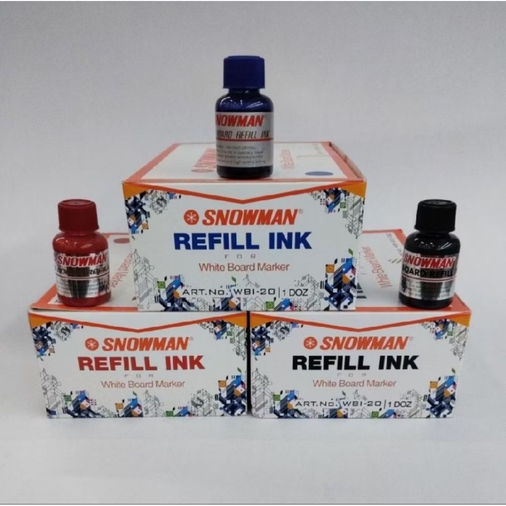 Tinta Refill Spidol White Board Snowman 1 Pak ( 12 Botol )