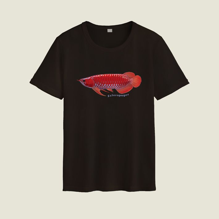 kaos Ikan Lidah Tulang Keras Ikan Naga Merah Lengan pendek Kaos cetak rileks Alam menyenangkan kartu