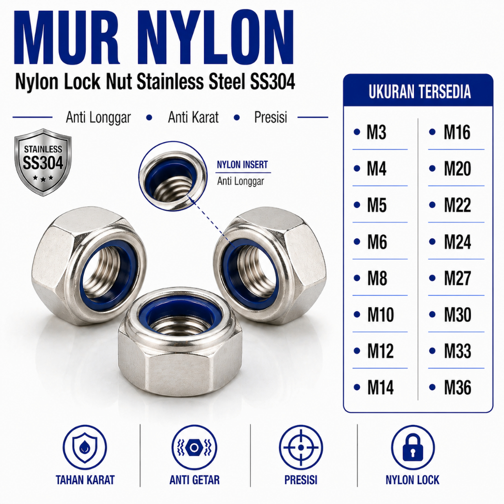 Mur Nylon M36 / Lock Nut M36 Stainless SS304