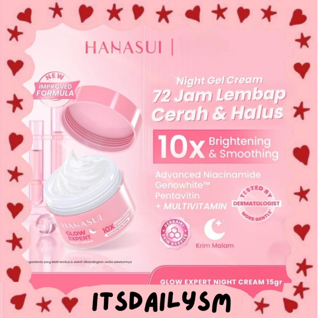itsDailysm - HANASUI Glow Expert Night Cream 15gr | Krim Malam | Krim Pencerah