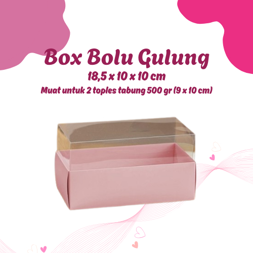 [BOX BOLU GULUNG] Box Kue Kering Cookies 2 Kaleng 500 Gram, Dus Mika Kue Polos Transparan Warna Past
