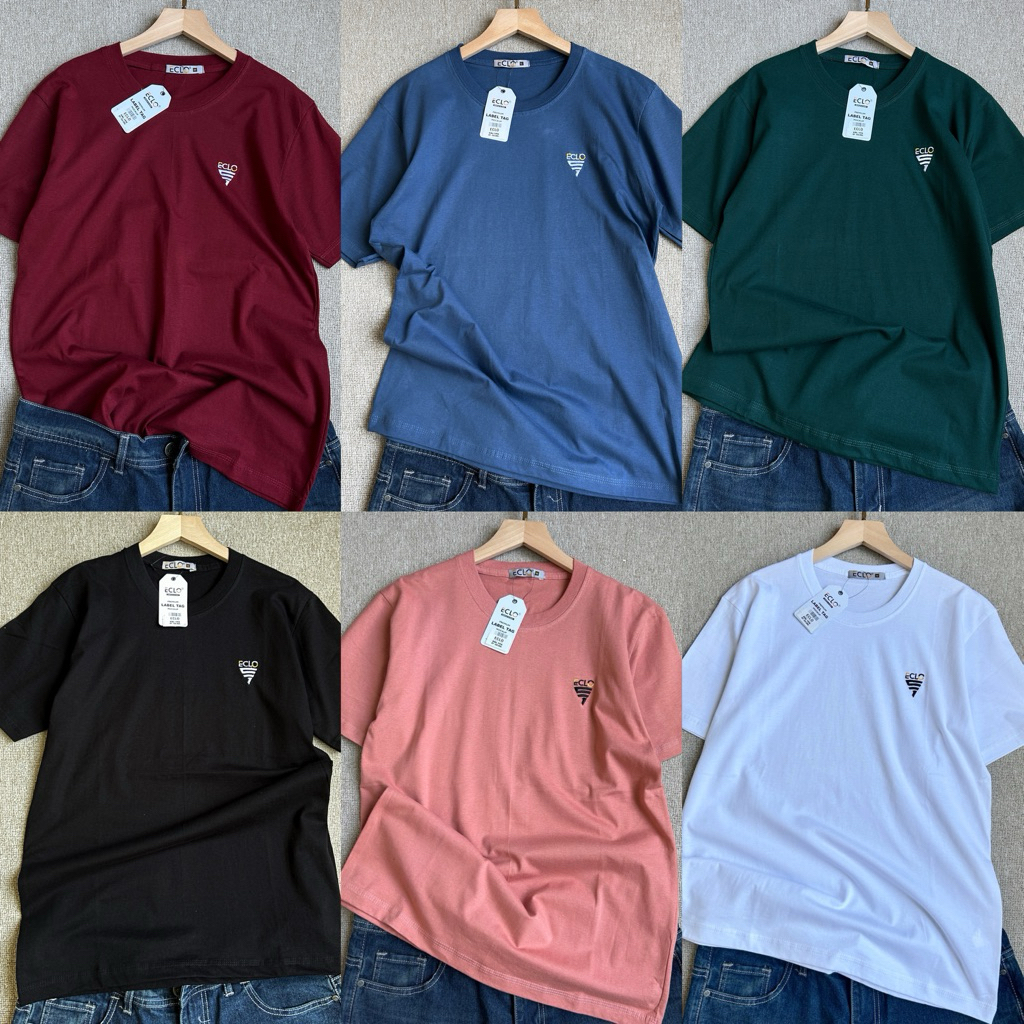 Kaos ECLO Unisex Cotton Combed 24s | Kaos Polos Nyaman Adem untuk Cewek & Cowok | Kaos T Zone Lengan