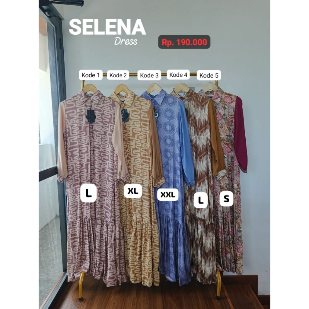 PROMO CUCI GUDANG GAMIS/DRESS WANITA TERBARU SELENA DRESS Cantik by journey ori bahan linen Premium