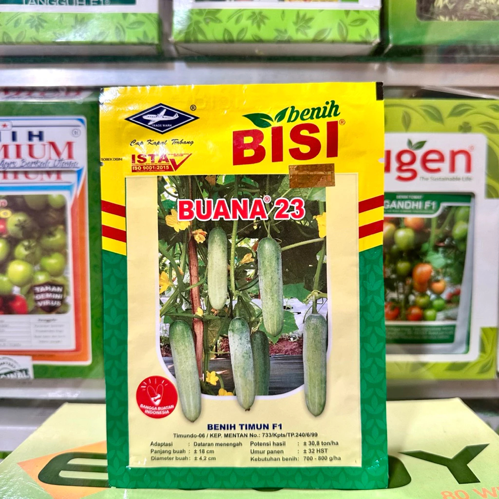BENIH TIMUN BUANA 23 isi 20gram - Bibit TIMUN BUANA HIBRIDA F1 EXP Panjang Maret 2027