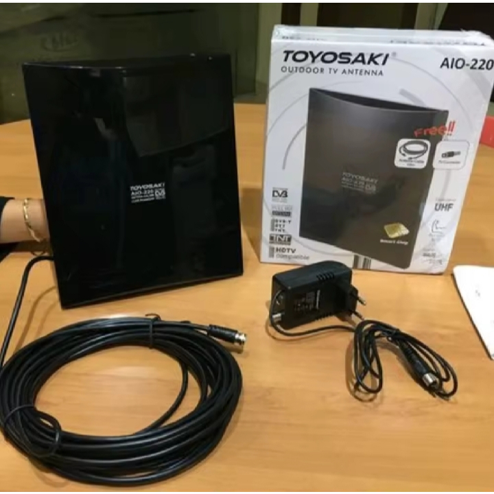 ANTENA TV DIGITAL UNTUK SET TOP BOX/ TOYOSAKI AIO-220 AW ANTENA TV DALAM DAN LUAR RUANGAN /ANTENA TV