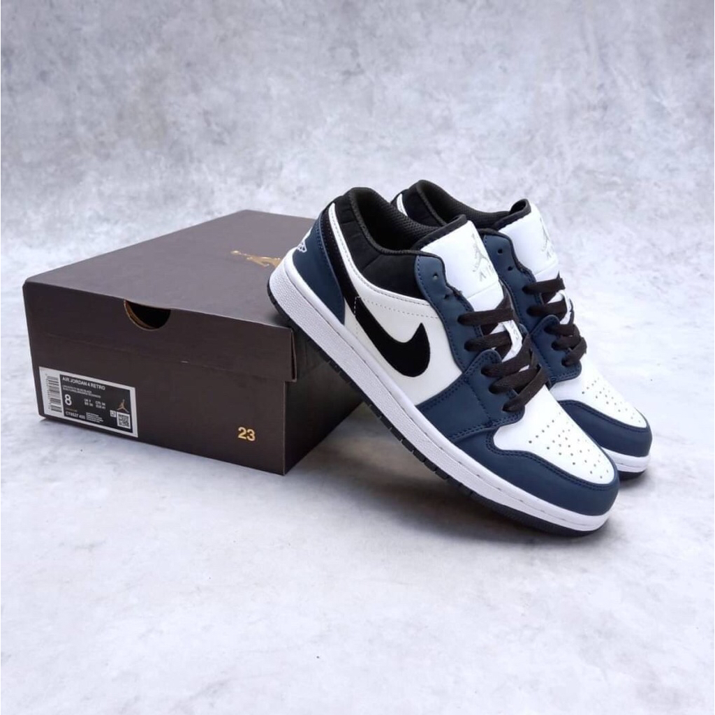 ( Abuy project ) Sepatu Sneakers Nike Air Jordan 1 Low Dark Navy