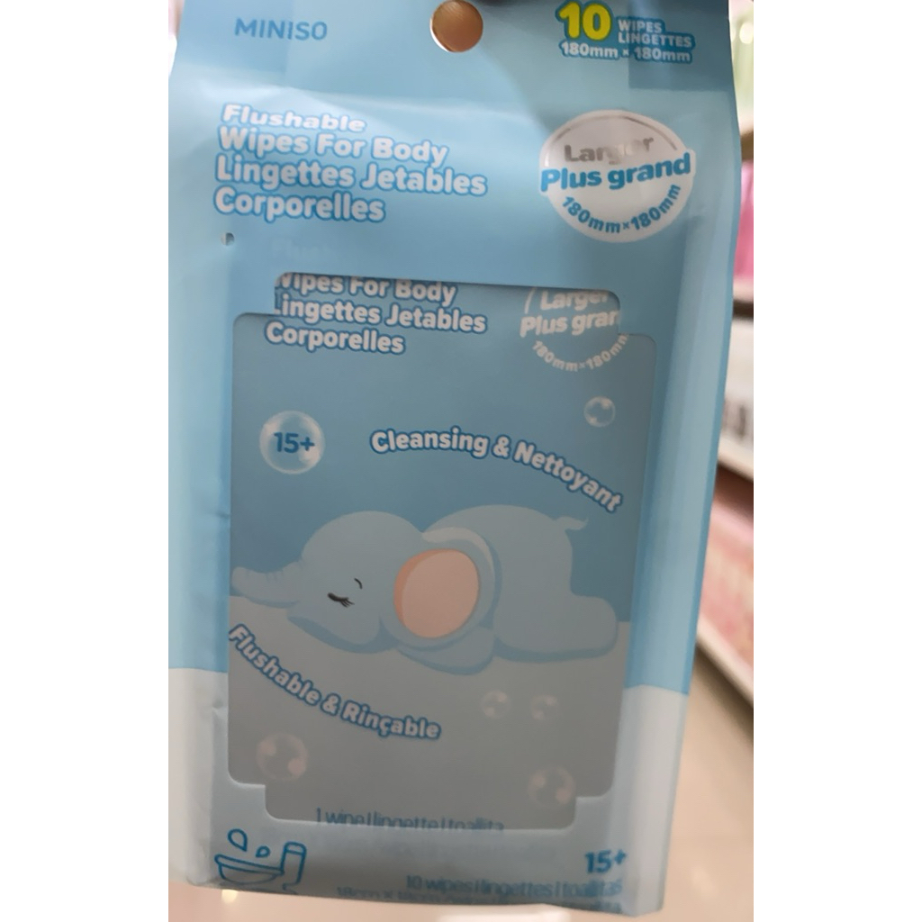 Miniso Tissue Flushable Wipes For Body/Tisu Basah