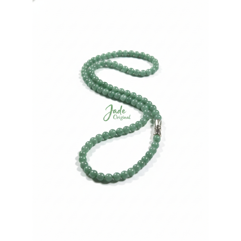 Kalung Batu Giok Asli Hijau Jadeite Premium -Elegant Lucky Jewelry for Men and Women
