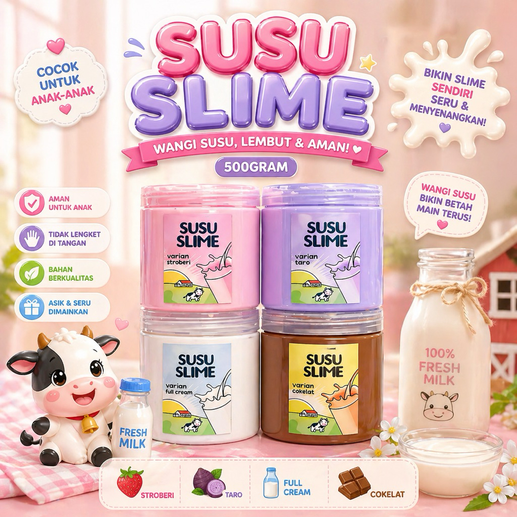 SUSU SLIME CANDYSSLIMEX 500Gr /MILK SLIME/SLIME VIRAL / SUSU SLIME