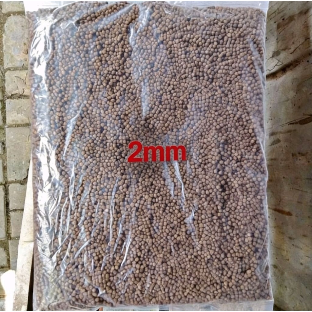 Pelet Ikan Lele Repack 1Kg Bawal Patin Nila Mujair Gurami  ukuran 2mm
