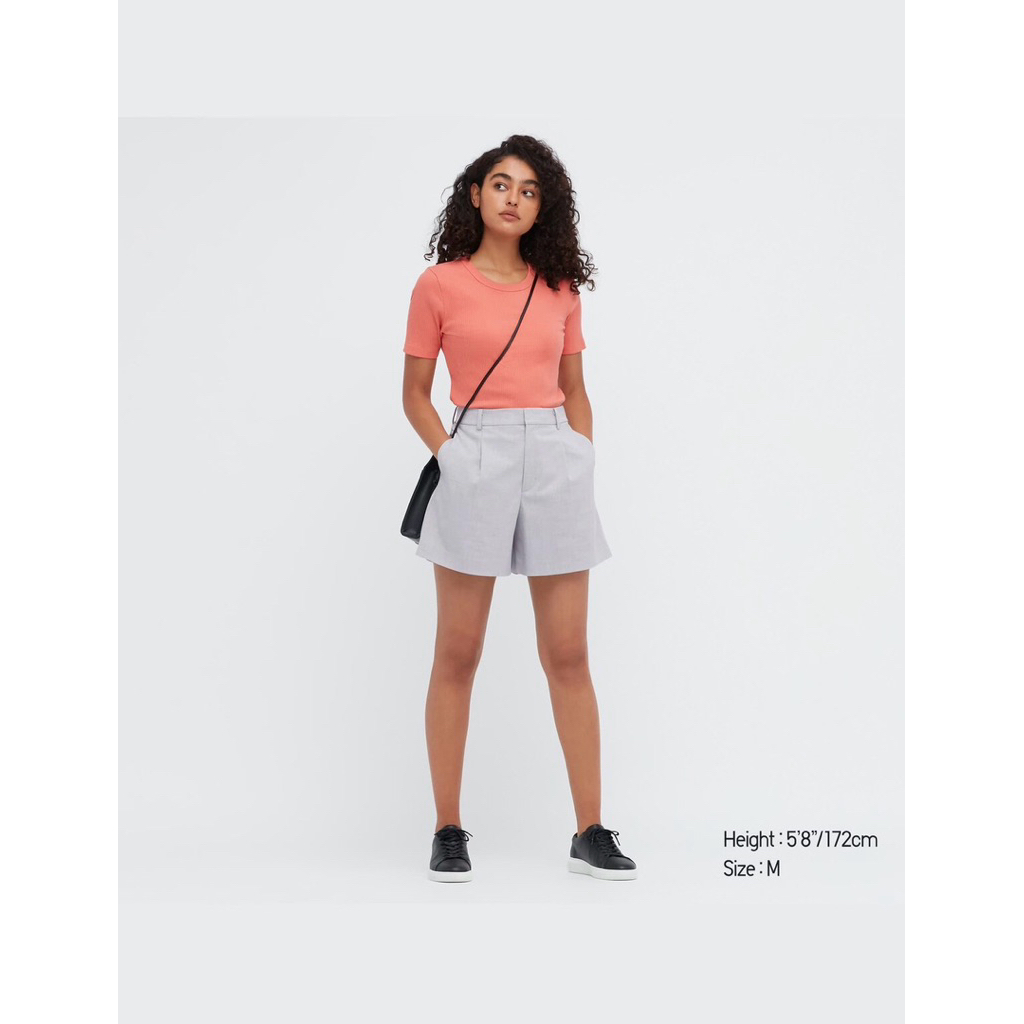 Uniqlo Celana Pendek Smart White | Celana Pendek wanita uniqlo | Celana pendek wanita | Celana Uniql