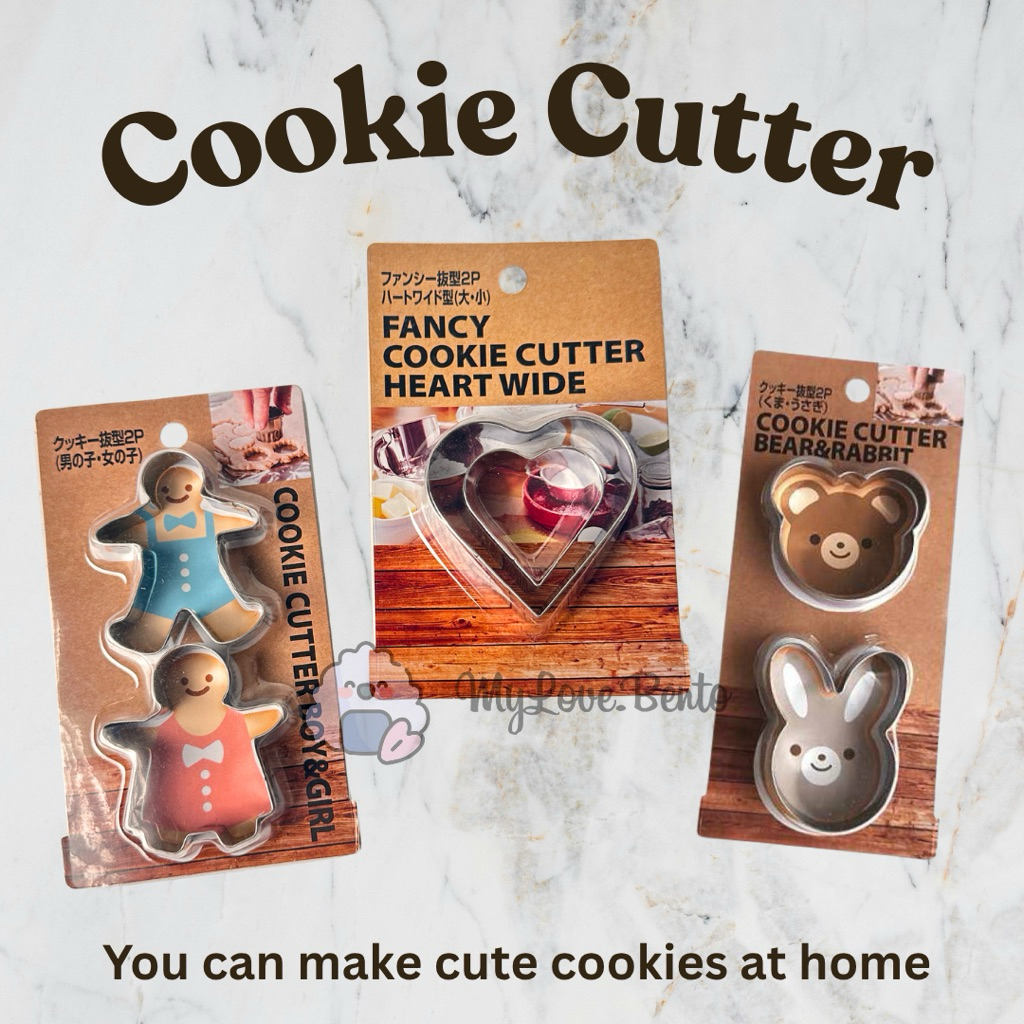 Cookie Cutter Stainless Set / Cetakan Kue Karakter Lucu (Heart, Bear, Rabbit, Star, Spoon, Circle, C