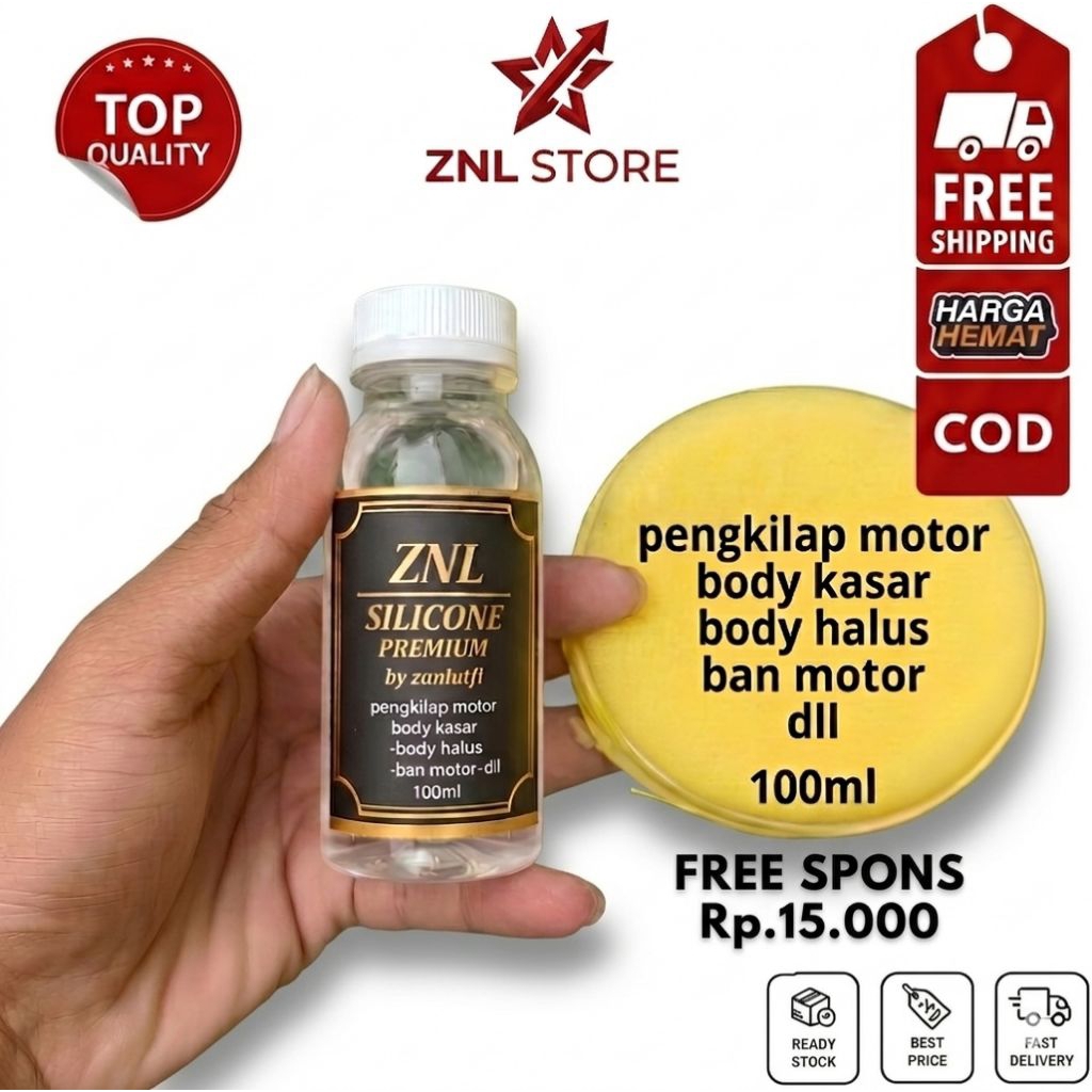 Silicon Oil Pengkilap Body Motor 100 MI Original ZNL Premium( baca deskripsi)