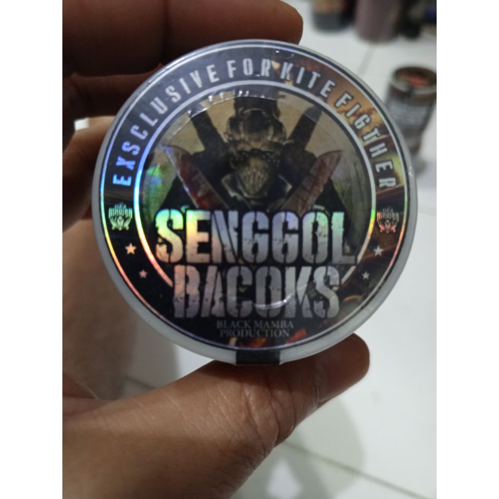 (1 pcs)Gelasan BLACK MAMBA "SENGGOL BACOKS" , MATOT, bahan putih import, size 023, klos 2000 yard