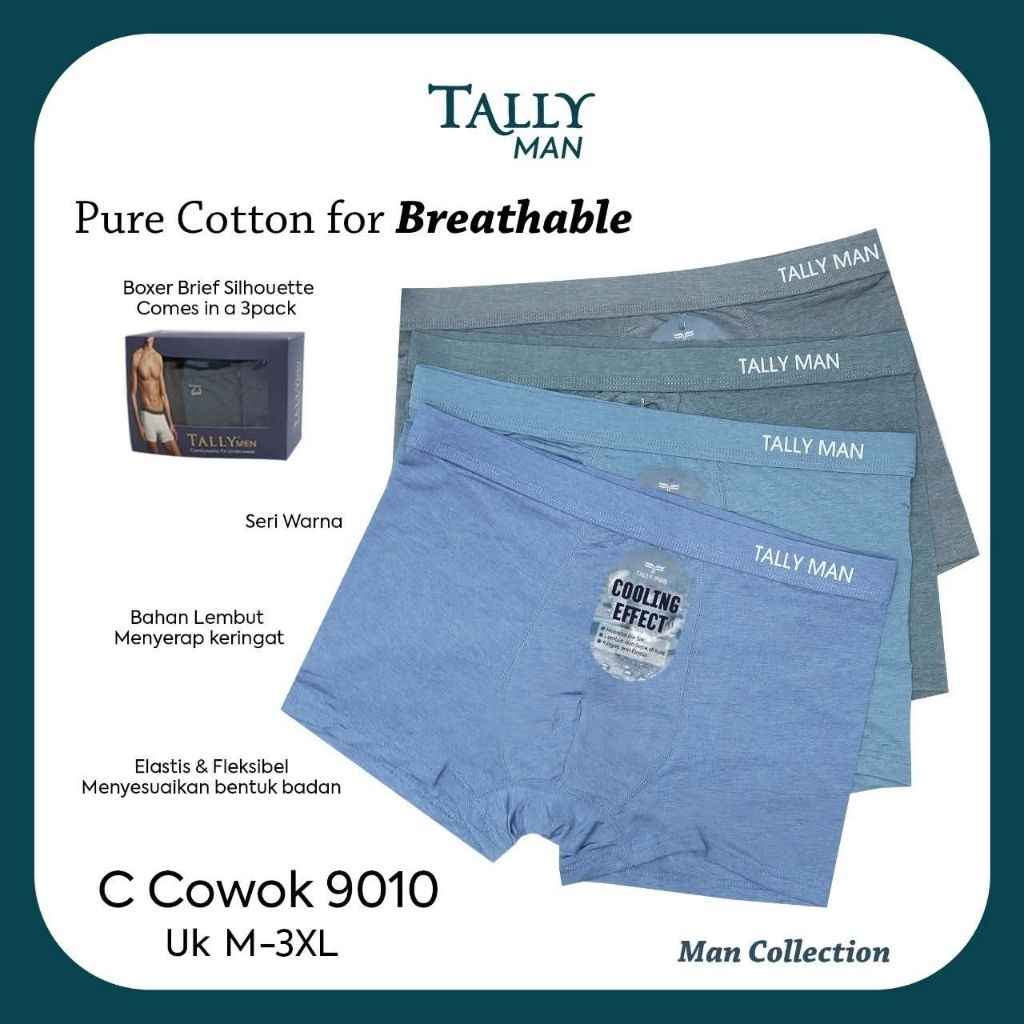 1 BOX ISI 3 PCS CD BOXER TALLY MAN 9010