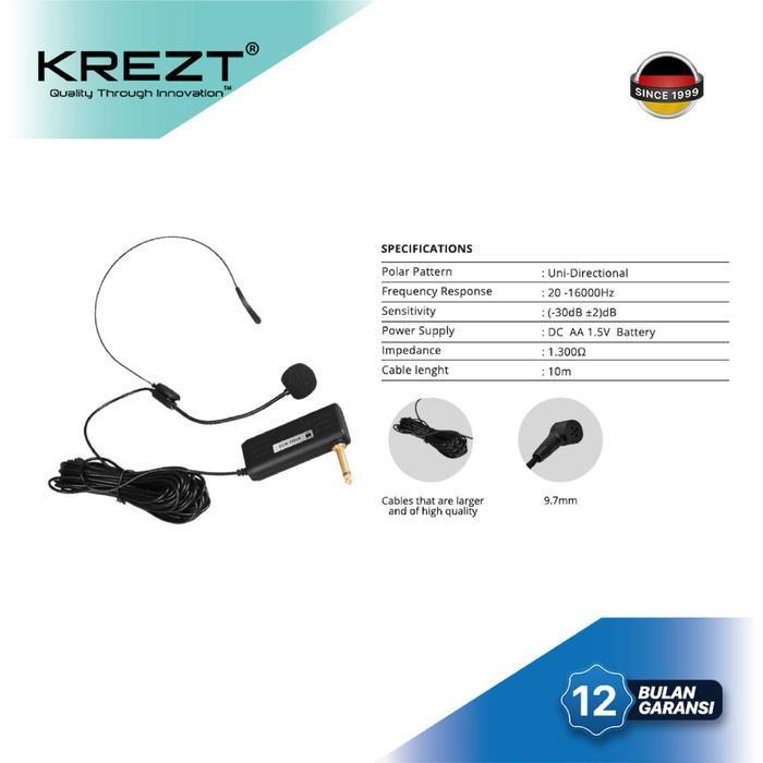KREZT ECM-1008N Microphone Headset Condenser Mic Bando Kabel 10 meter Kondensor Imam Masjid Senam Je
