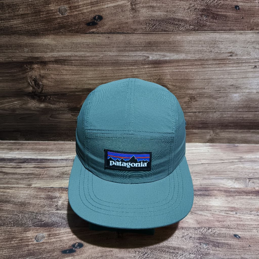 Topi 5 panel Patagonia nilon logo green