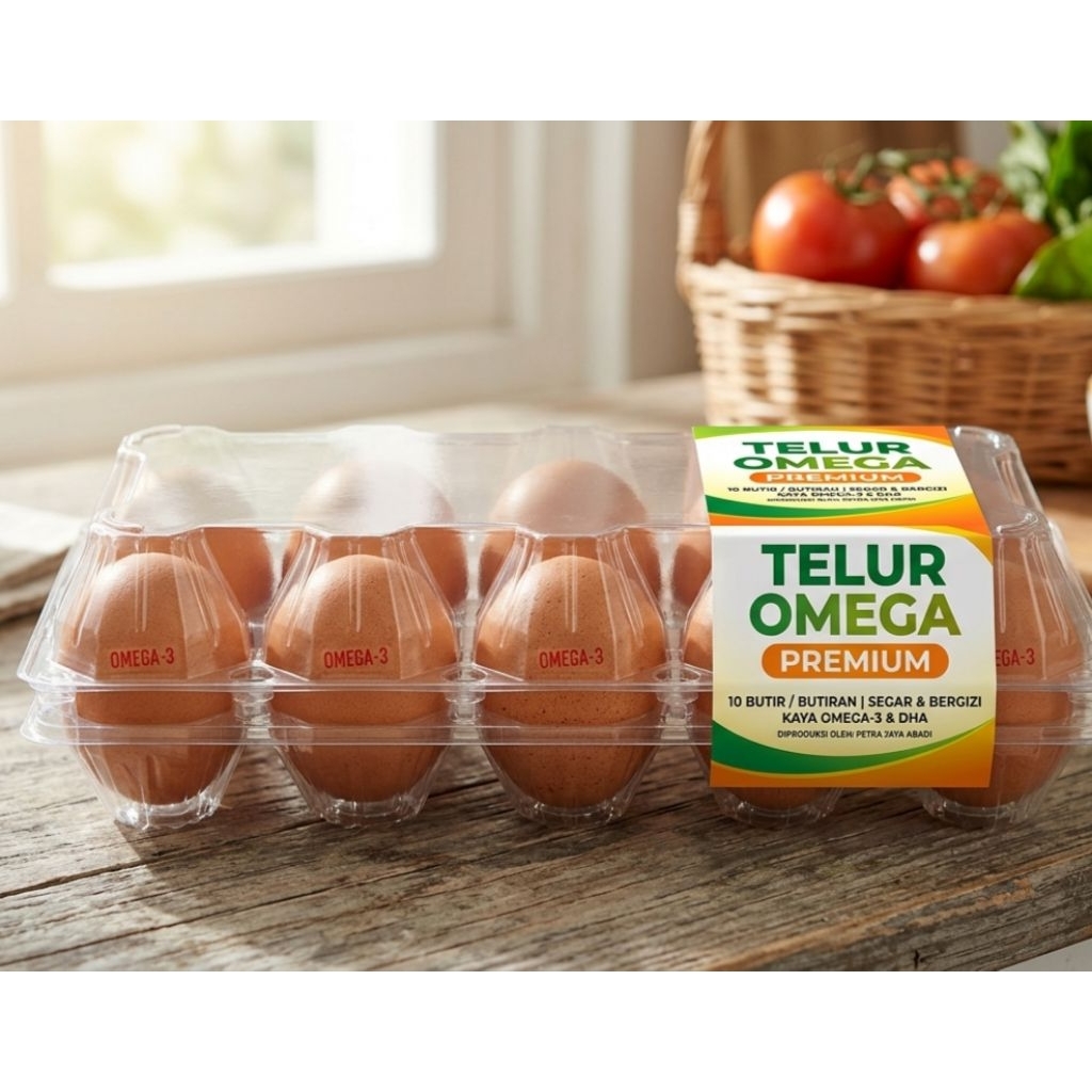 Telur Ayam Omega Premium Kemasan Mika (isi 10)