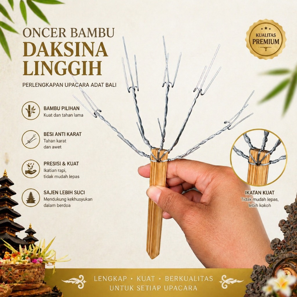 [ISI 5 PCS] Oncer Bambu Daksina Linggih Premium - Anti Karat