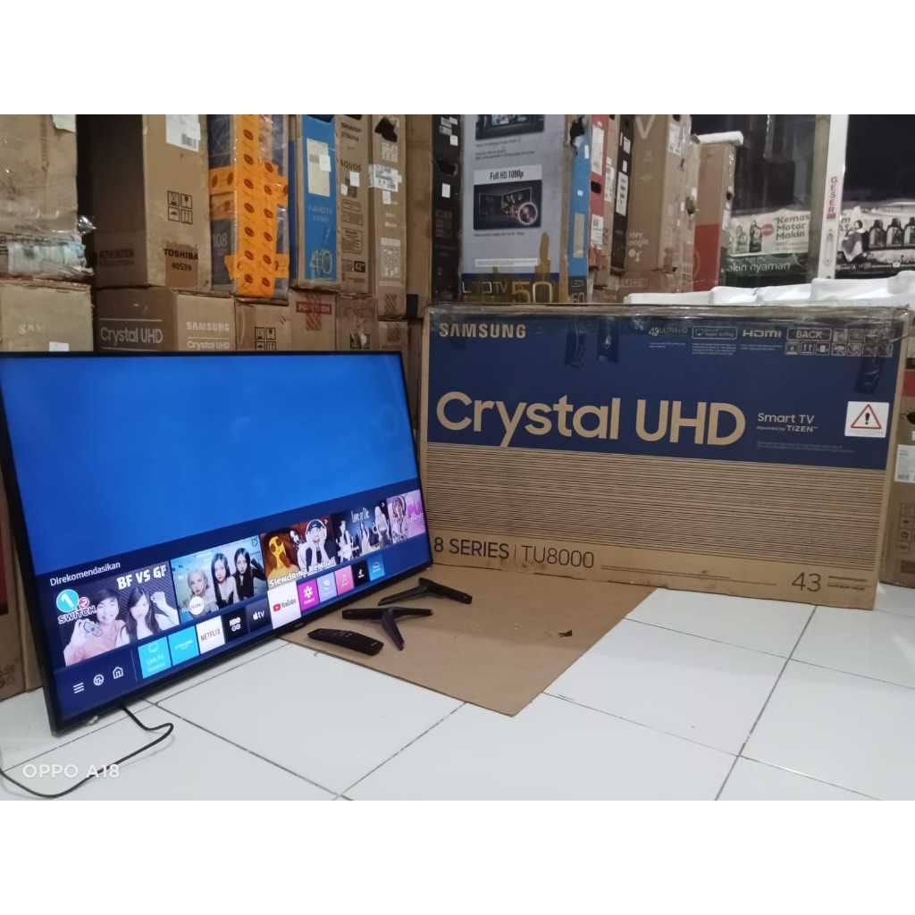 SMART TV LED SAMSUNG 43 INC SUDAH 4K NETFLIX YOUTUBE KONDISI BEKAS MASIH SEGEL (0120r)