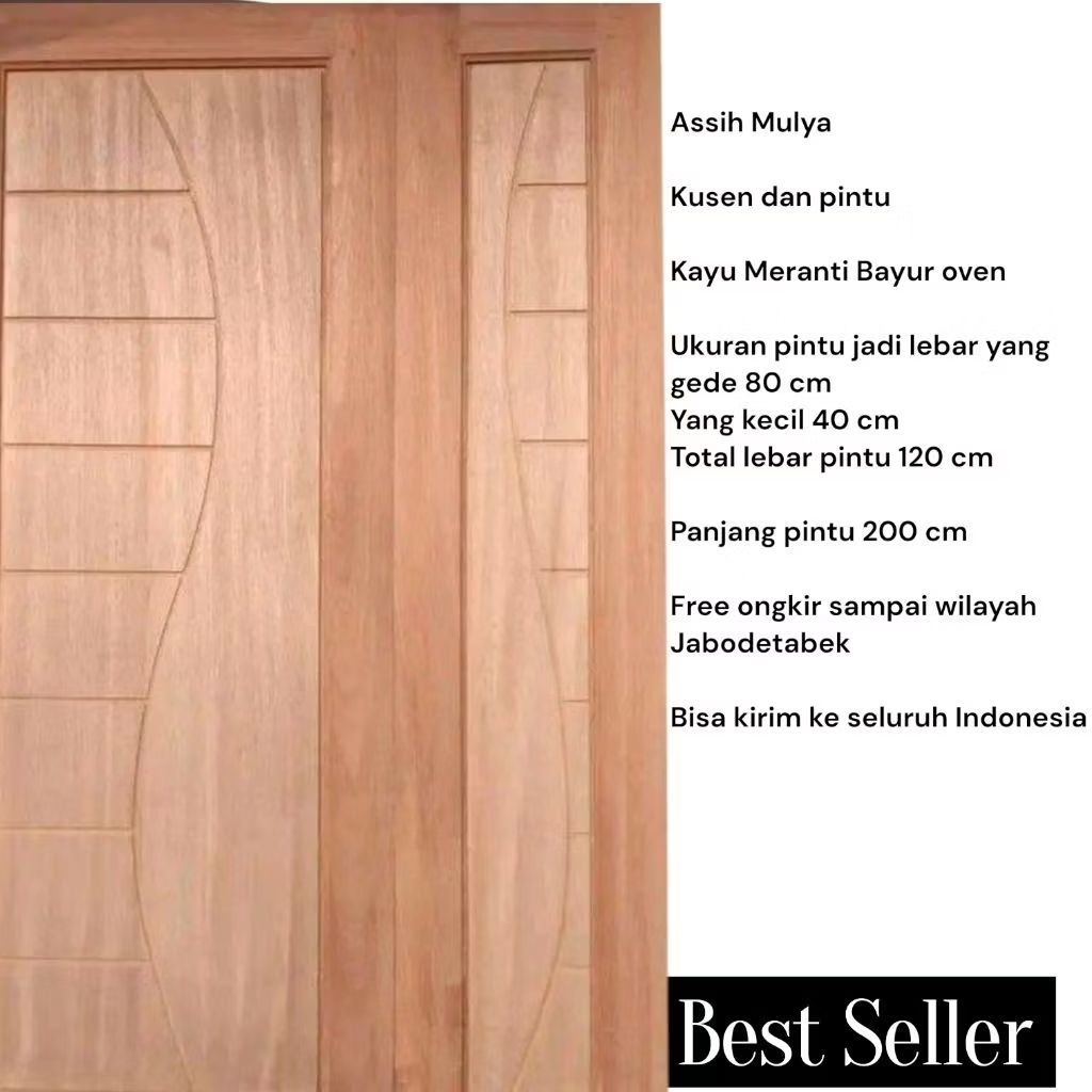 kusen dan pintu kupu-kupu berikut kayu Meranti Bayur oven