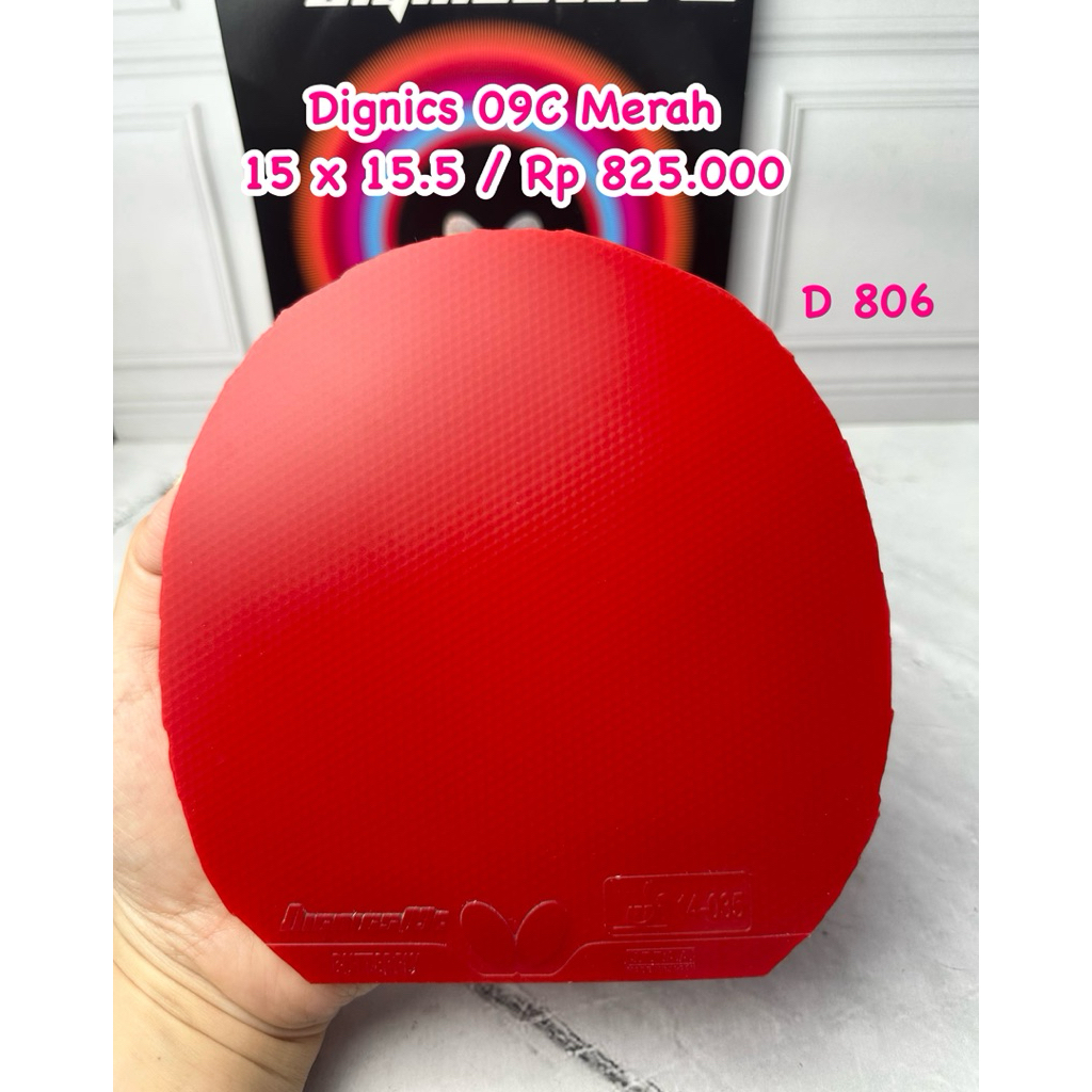 SECOND KARET BUTTERFLY DIGNICS 09C MERAH KARER BET BAD BAT TENIS MEJA / PINGPONG ORIGINAL MARKET JEP