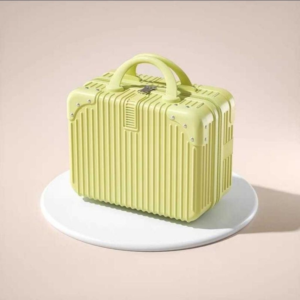 Koper Mini Beauty Case Tas 14 Inch Make Up Koper Kosmetik Premium Bahan Semi - Kuning