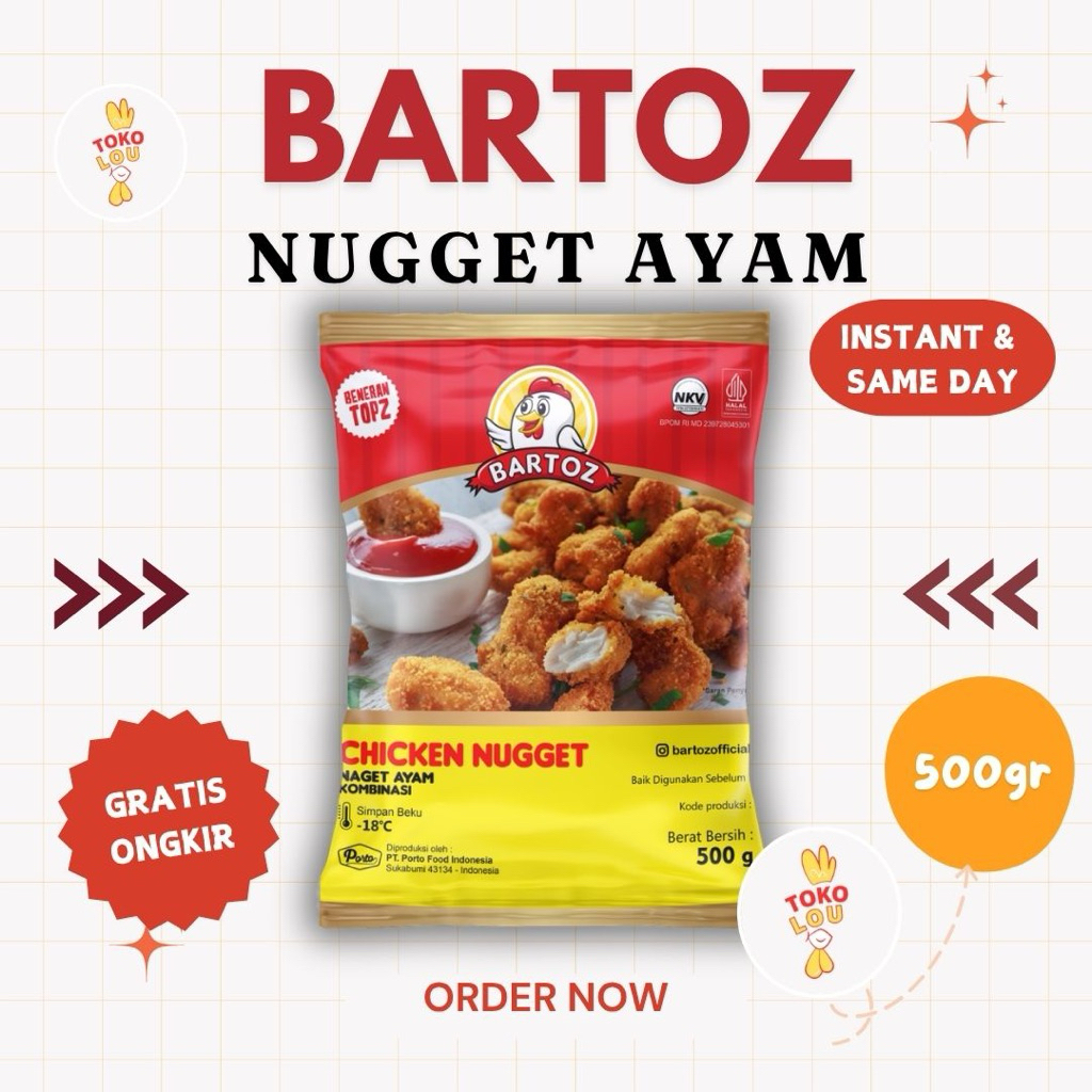BARTOZ CHICKEN NUGGET 500GR | BARTOZ NAGET AYAM