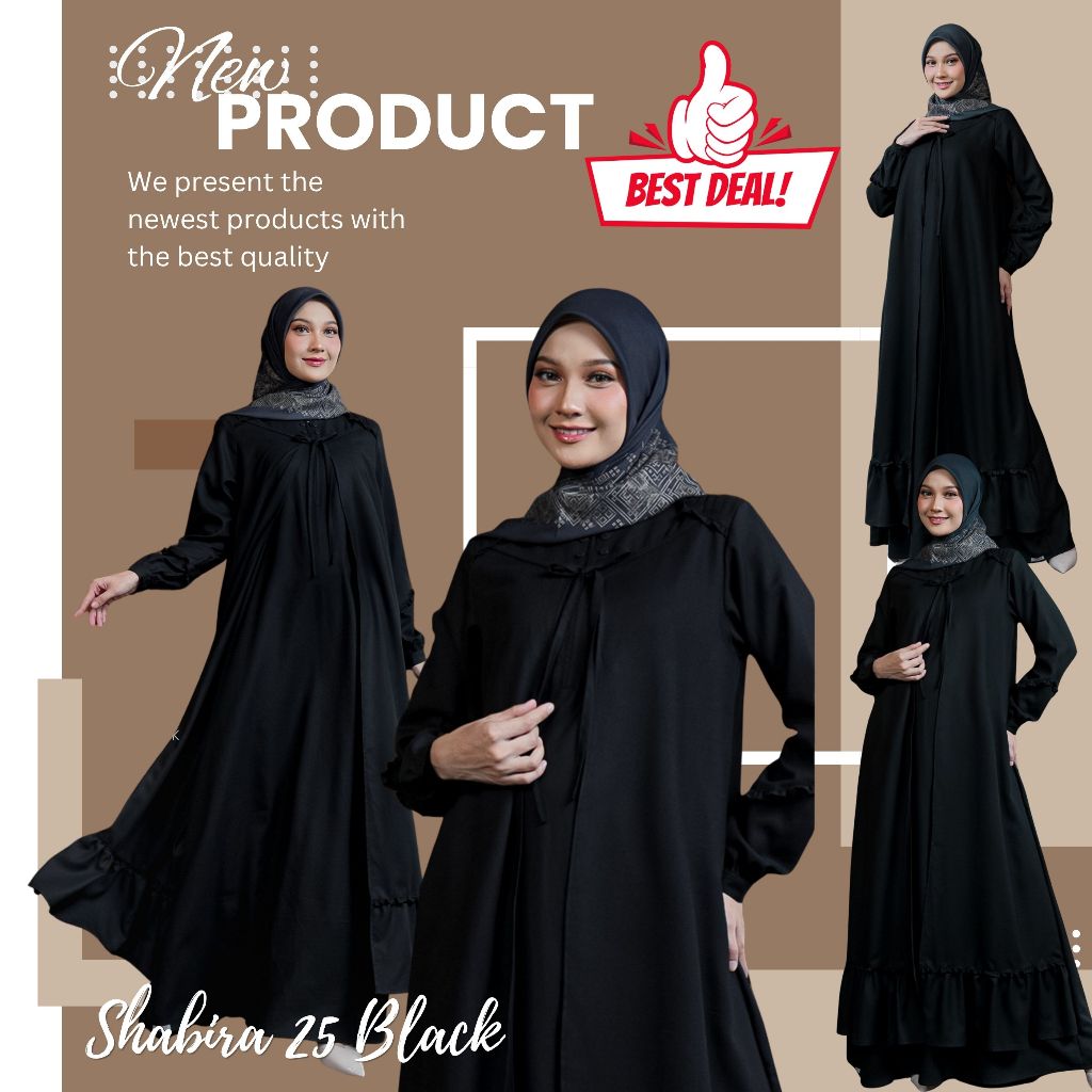 Gamis Hitam Abaya Haji Umroh Series WANITA SEPLY SHABIRA 25 HITAM
