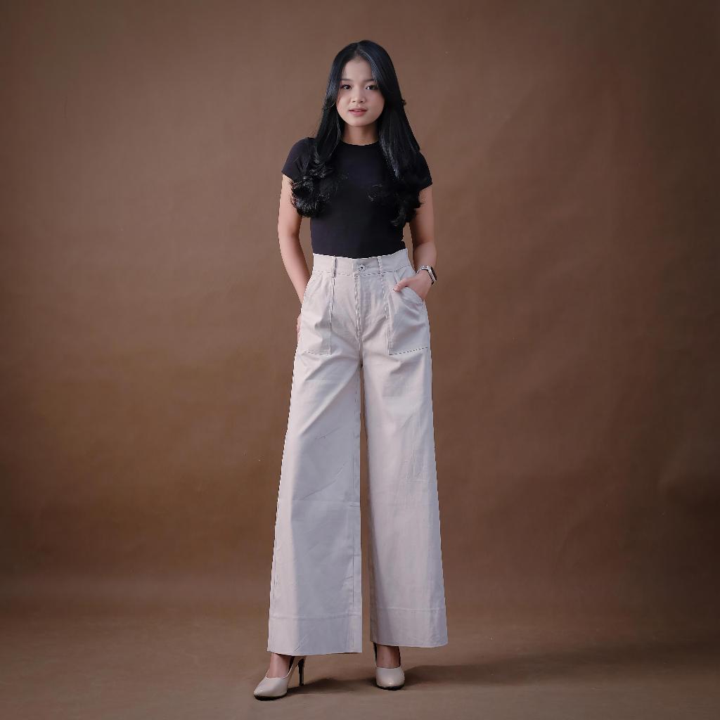 KANAYA Wide Leg Pants - Katun Twill Premium
