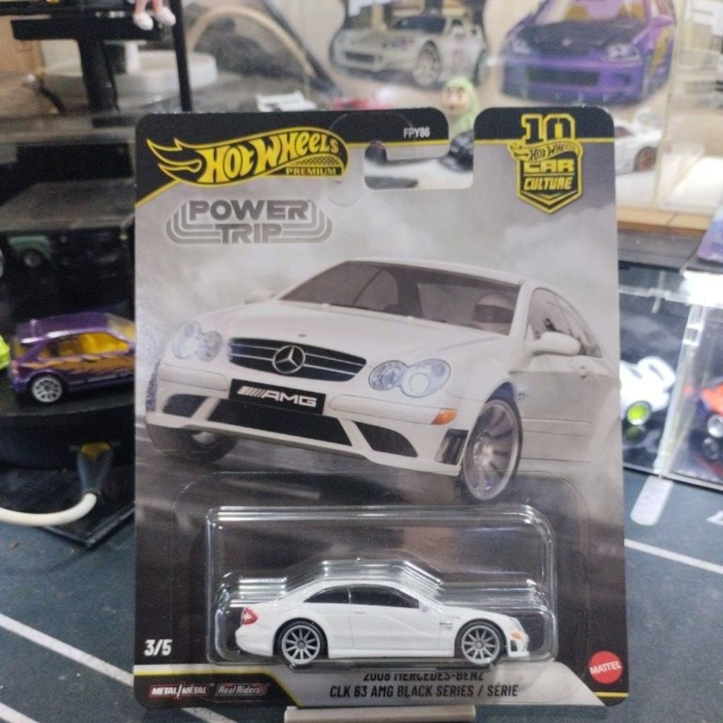 HOT WHEELS MERCEDES BENZ CLK 63 AMG WHITE PREMIUM (121)